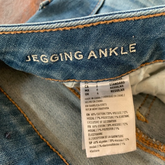 American Eagle Jeans Womens Size 0 Short Blue Super Stretch Jegging AEO Denim - Picture 5 of 8